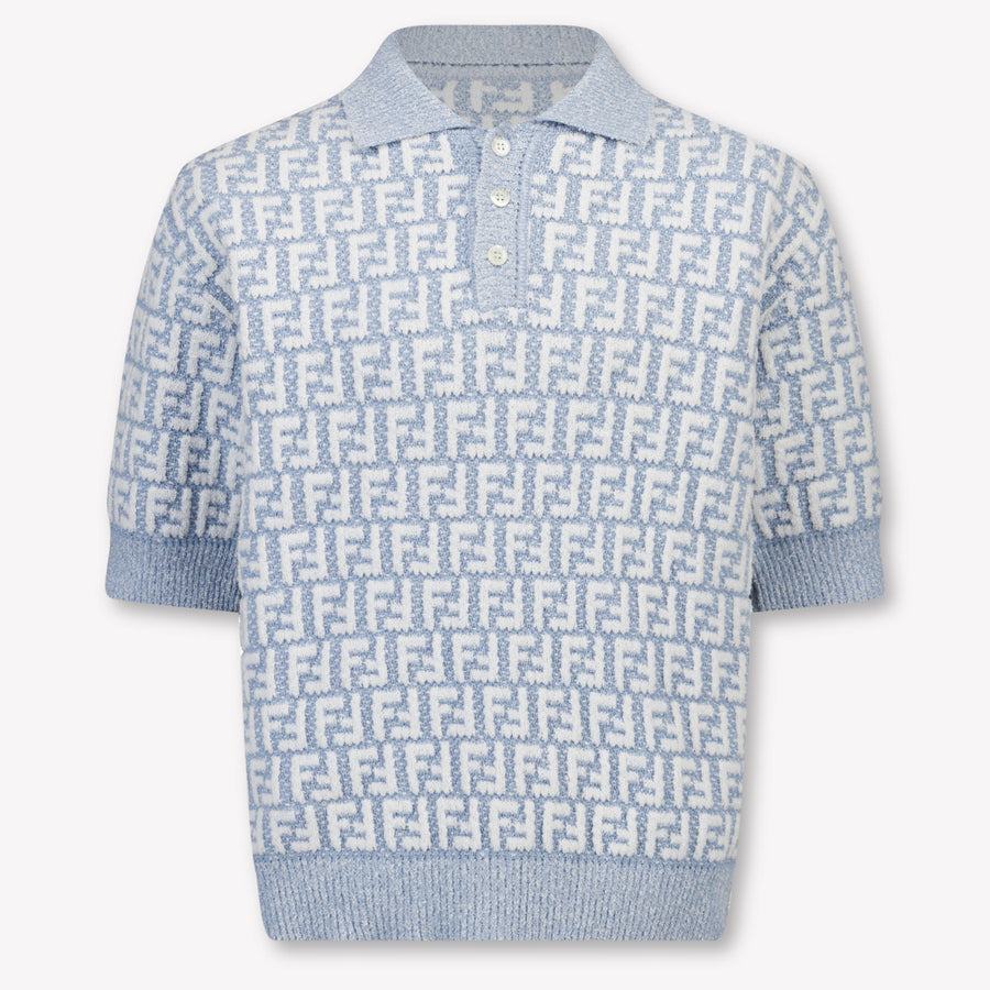 Fendi Bambini Ragazzi Polo In Azzurro