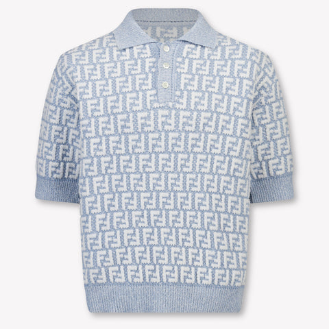 Fendi Enfants Garçons Polo En Bleu Clair