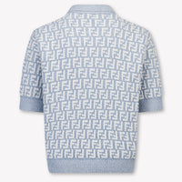 Fendi Bambini Ragazzi Polo In Azzurro