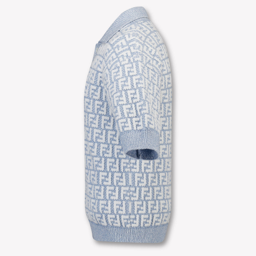 Fendi Bambini Ragazzi Polo In Azzurro