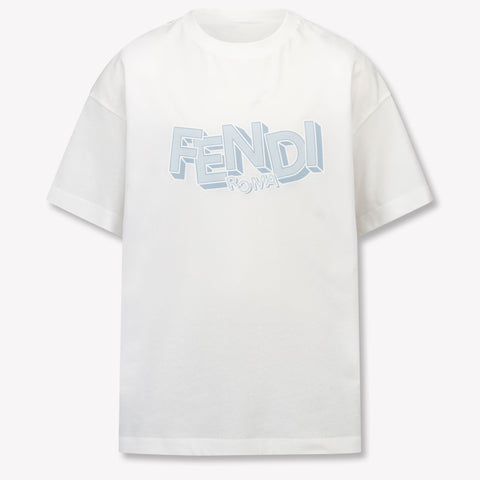 Fendi Enfants Garçons T-shirt dans Bleu Clair