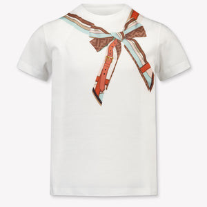 Fendi Kinder Mädchen T-Shirt In Weiß