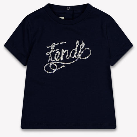 Fendi Baby Boys T-Shirt In Navy