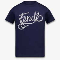 Fendi Kinder Jungen T-Shirt In Marineblau