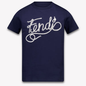 Fendi Kinder Jungen T-Shirt In Marineblau