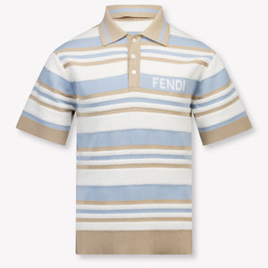 Fendi Bambini Ragazzi Polo In Azzurro