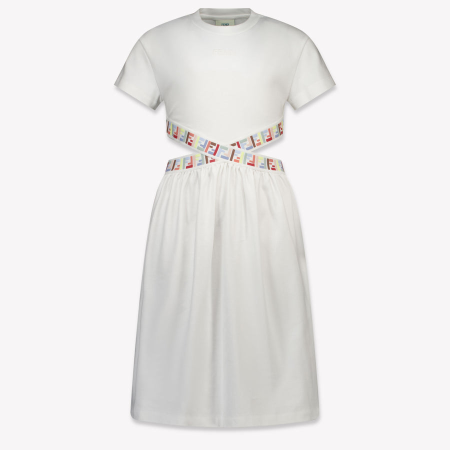 Fendi Girls Dress in White
