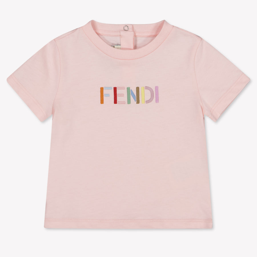 Fendi Baby Meisjes T-Shirt In Licht Roze