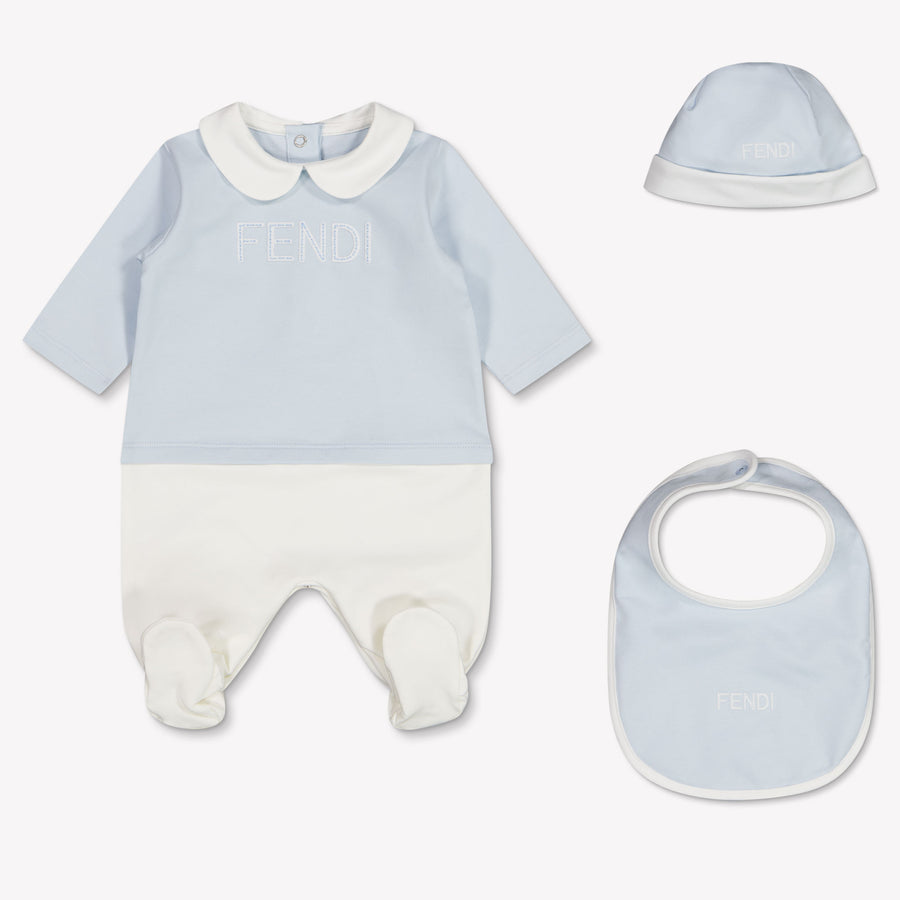 Fendi Baby Unisex Romper in Light Blue
