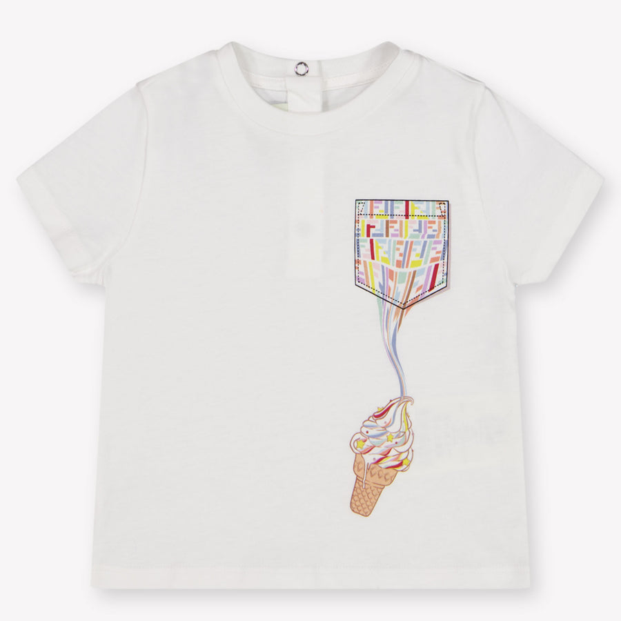 Fendi bebe Unisex Camiseta adentro Blanco