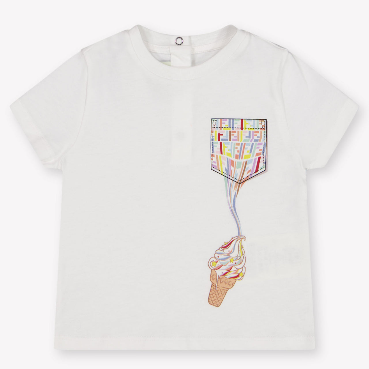 Fendi bebe Unisex Camiseta adentro Blanco