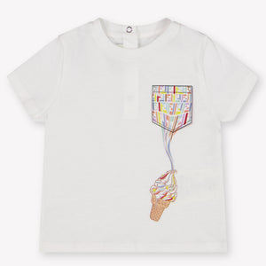 Fendi bebe Unisex Camiseta adentro Blanco