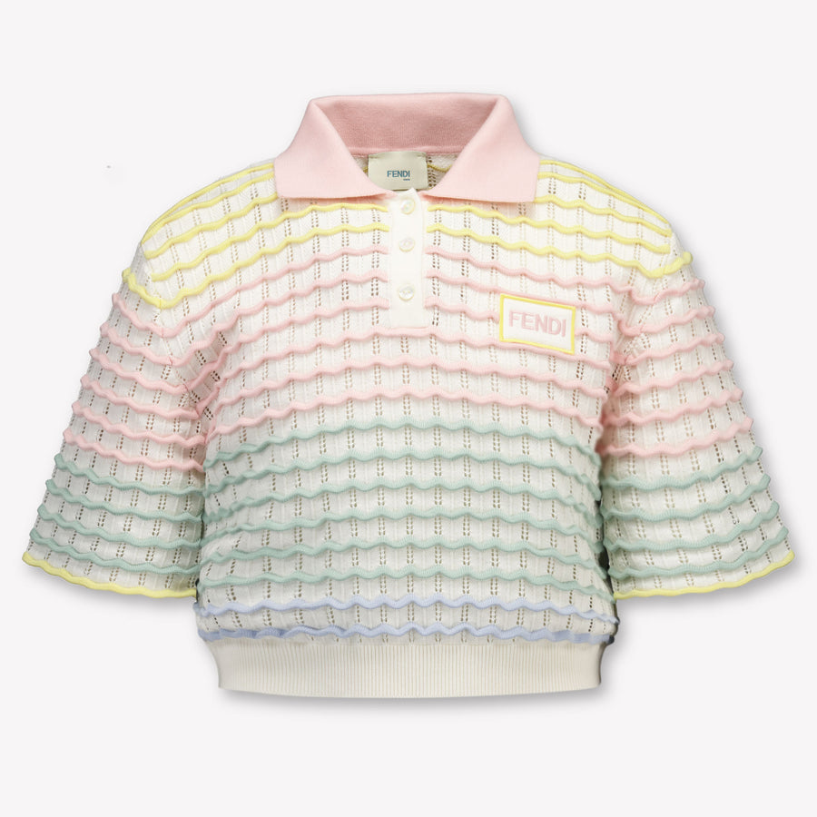 Fendi Enfants Filles Polo En Rose Léger
