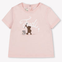 Fendi Unisex-T-Shirt für Babys Hellrosa