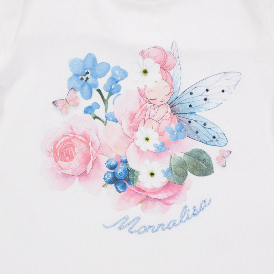 MonnaLisa Baby Meisjes T-Shirt In Wit