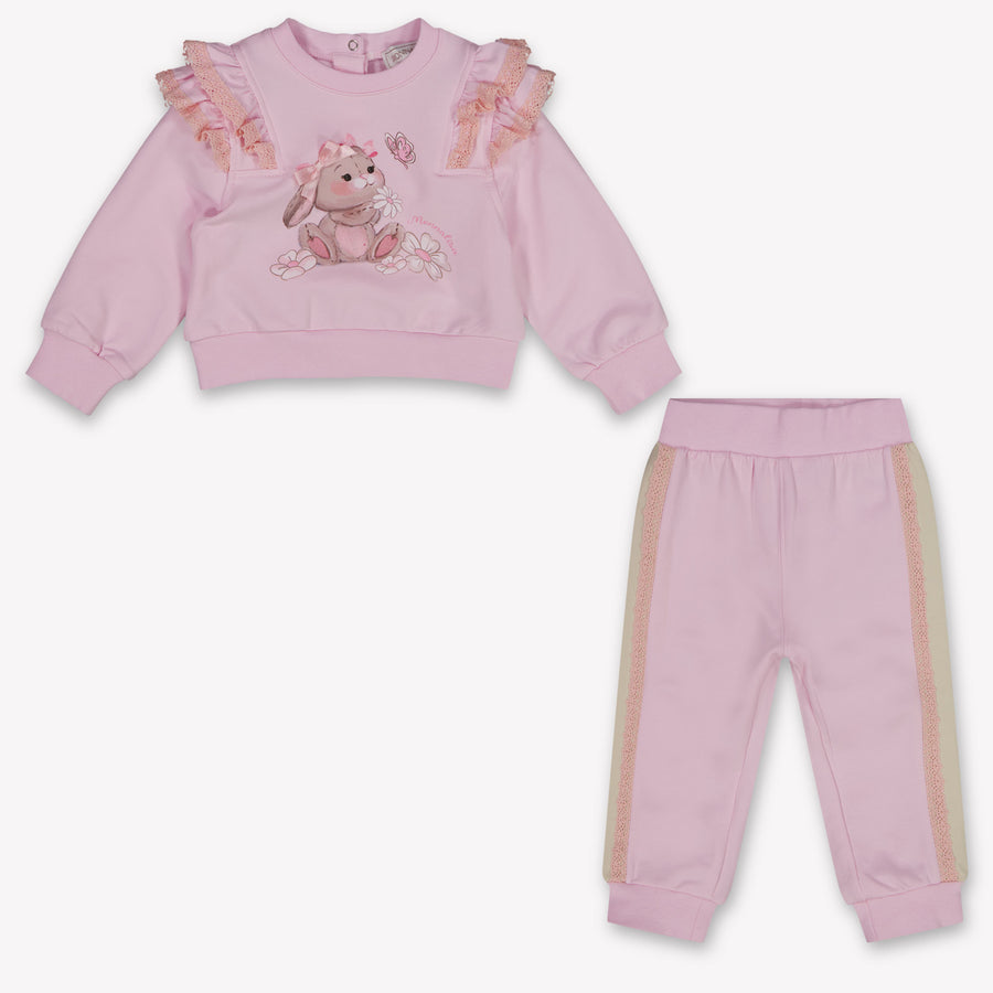 MonnaLisa Baby Mädchen Jogginganzug In Hellrosa