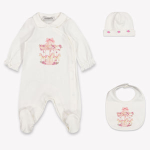 MonnaLisa Baby Girls Playsuit In OffWhite