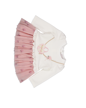 MonnaLisa Baby Girls Dress In OffWhite