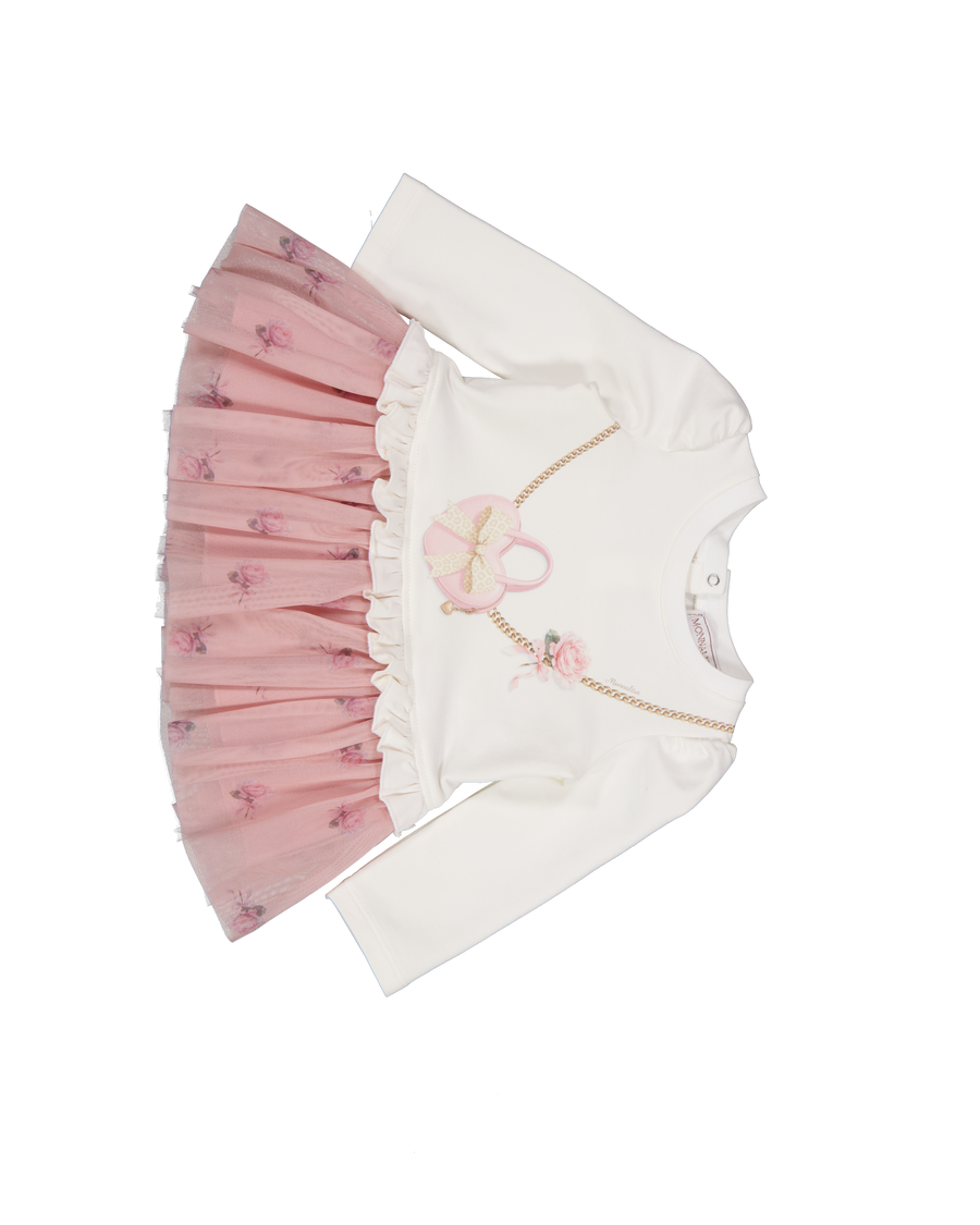 MonnaLisa Baby Girls Dress In OffWhite