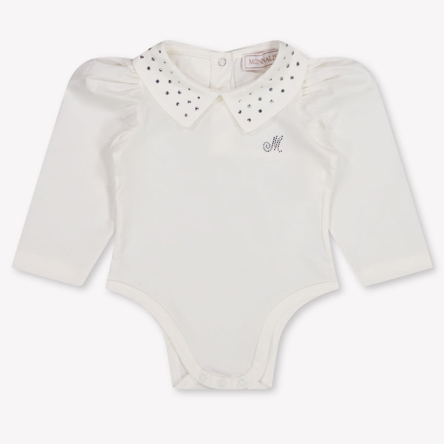 MonnaLisa Baby Girls Bodysuit in Off-White