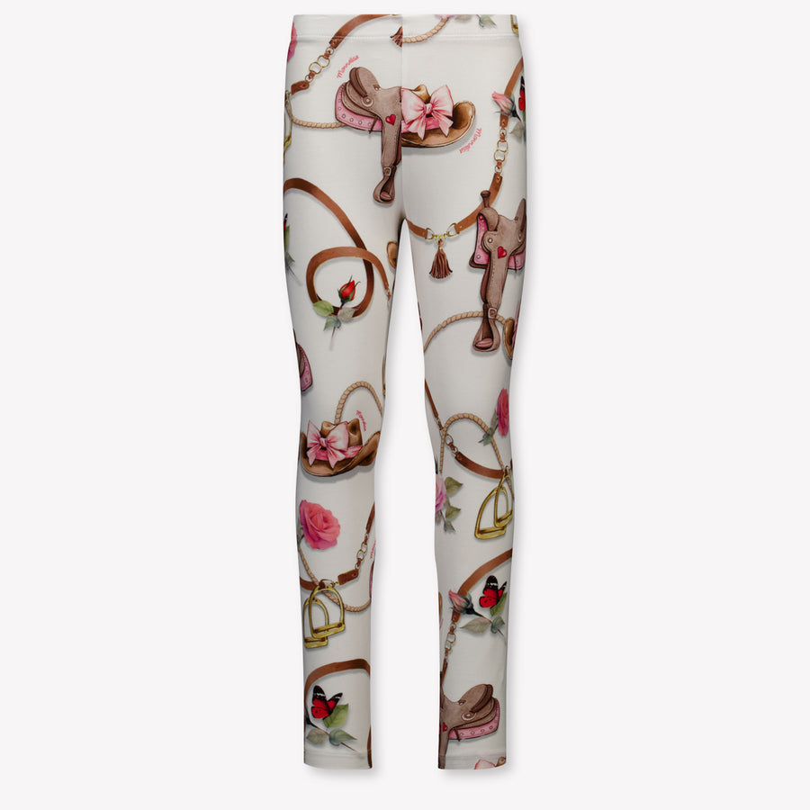 MonnaLisa Bambini Ragazze Leggings dentro Off White
