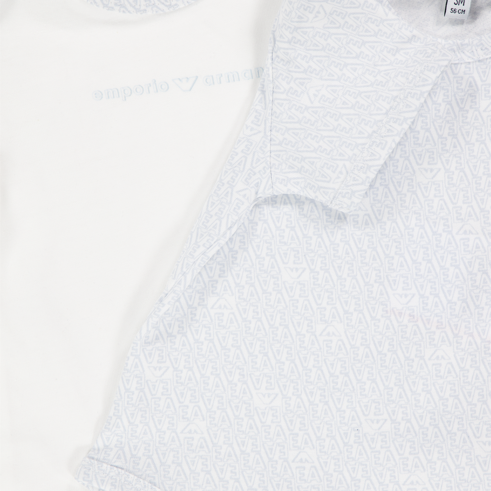 Armani Baby Boys Romper In Light Blue