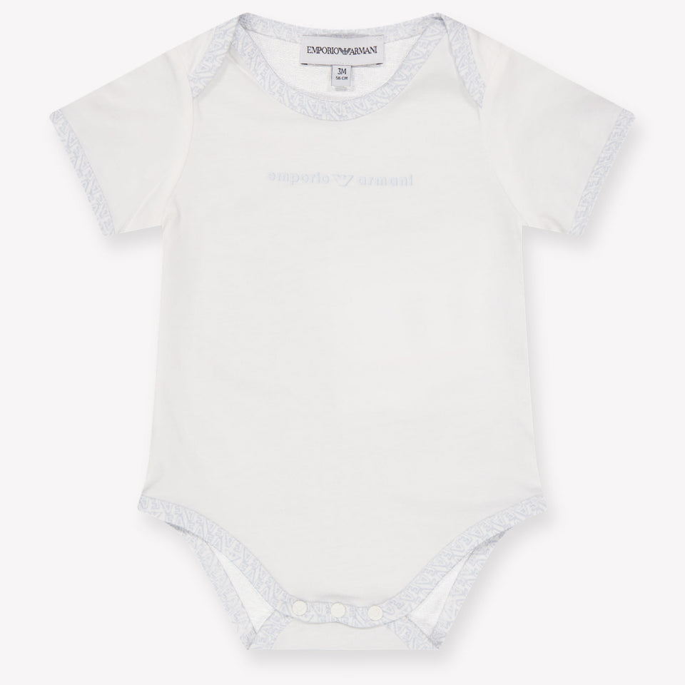 Armani Baby Boys Romper In Light Blue