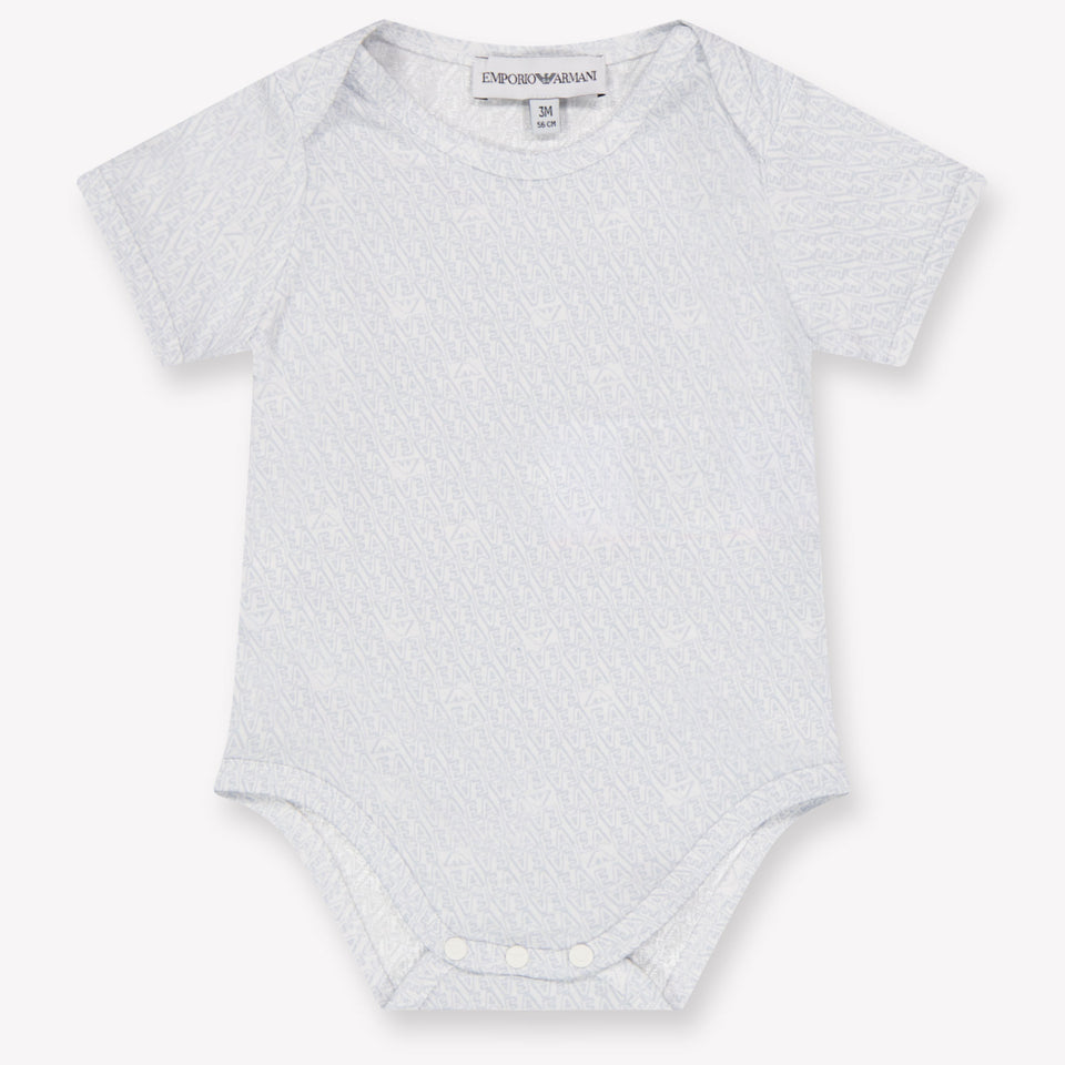Armani Baby Boys Romper In Light Blue