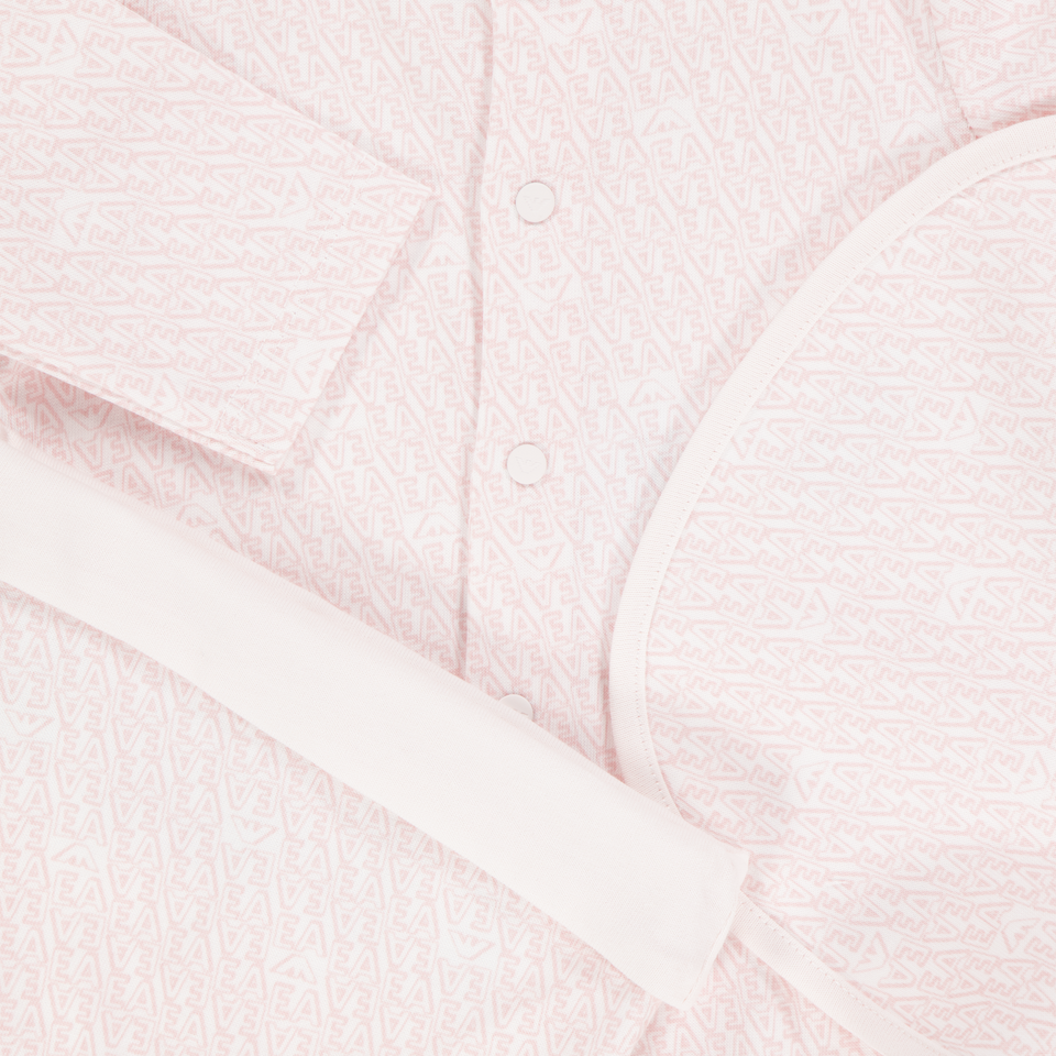Armani Baby Unisex Playsuit In Light Pink