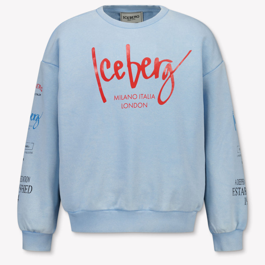 Iceberg Enfants Garçons Pull en Bleu Clair