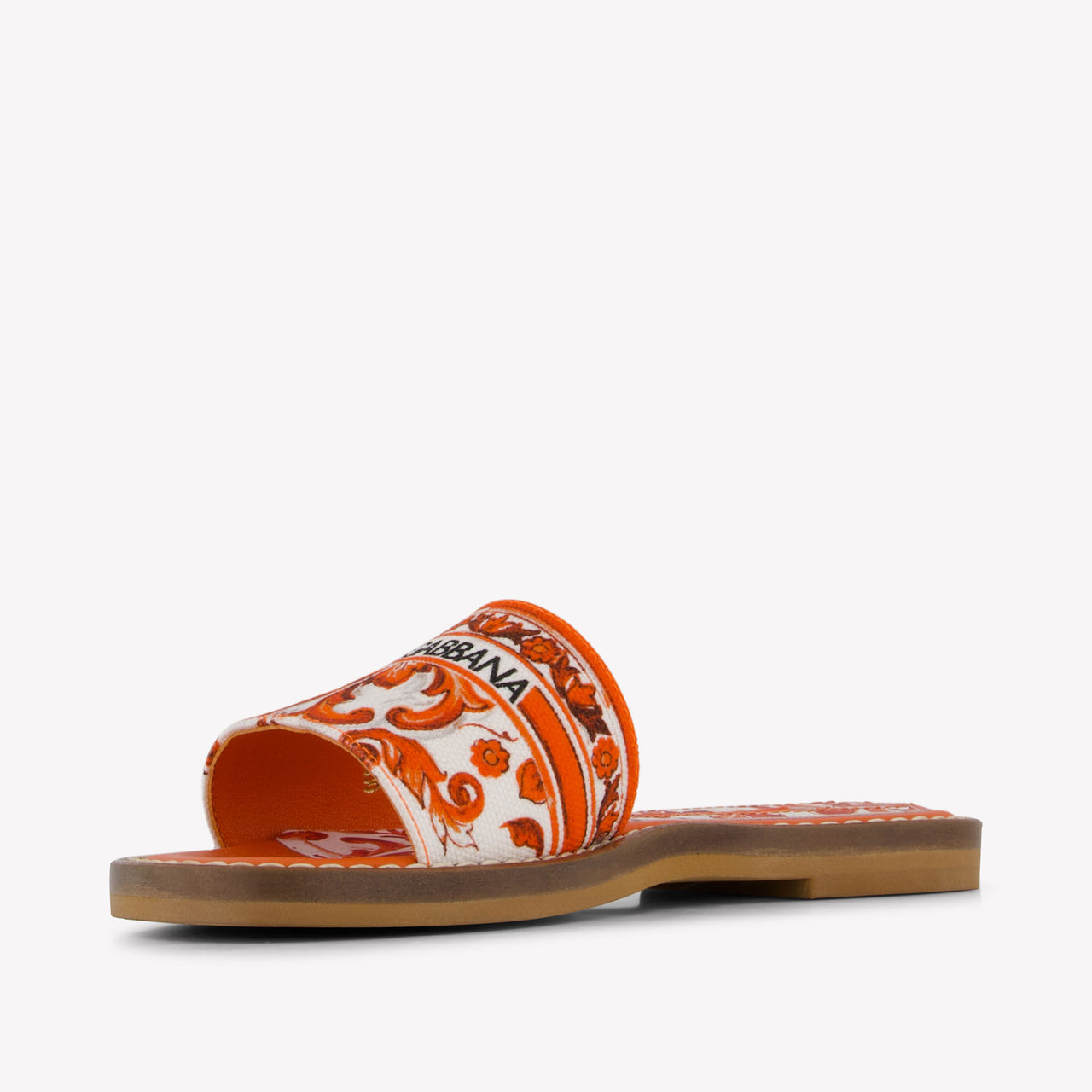 Dolce & Gabbana Girls Slides in Orange