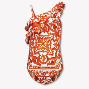 Dolce & Gabbana Kinder Meisjes Zwemkleding In Oranje