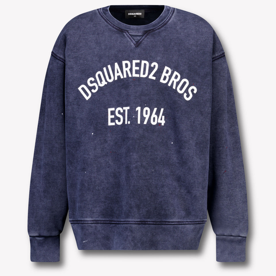 Dsquared2 Enfants Garçons Pull en Bleu Foncé