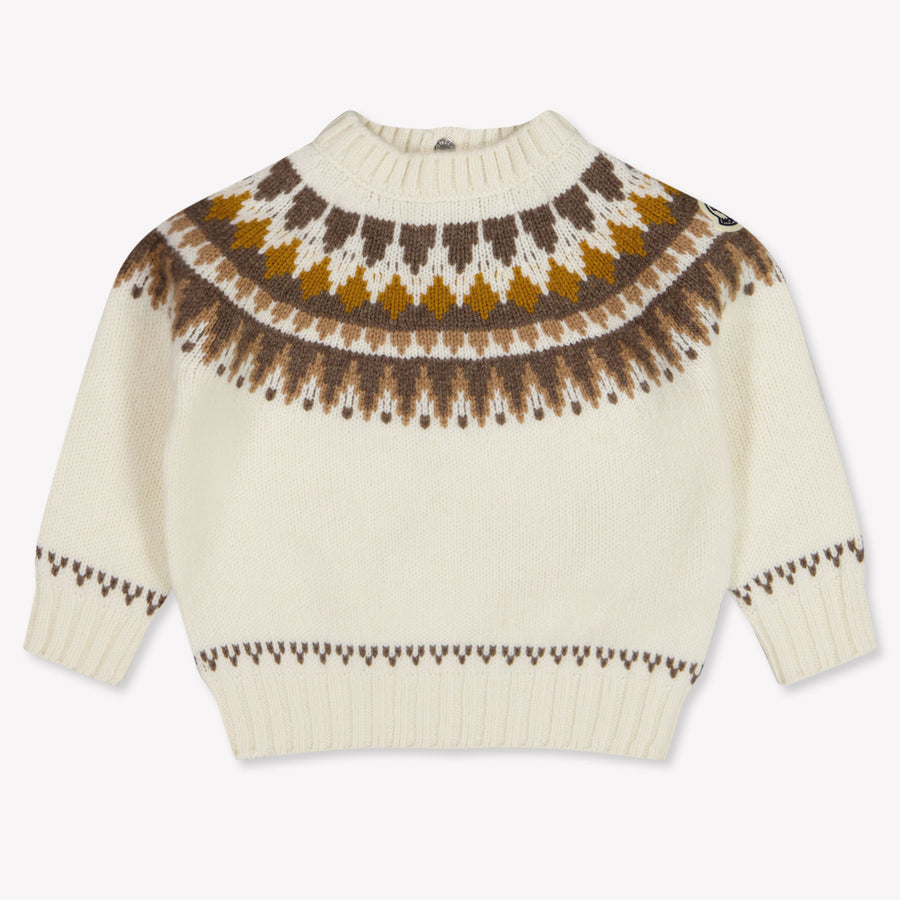 Moncler Bébé Garçons Pull en blanc cassé