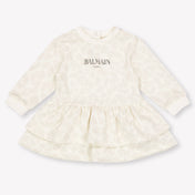 Balmain Baby Meisjes Jurk In Off White