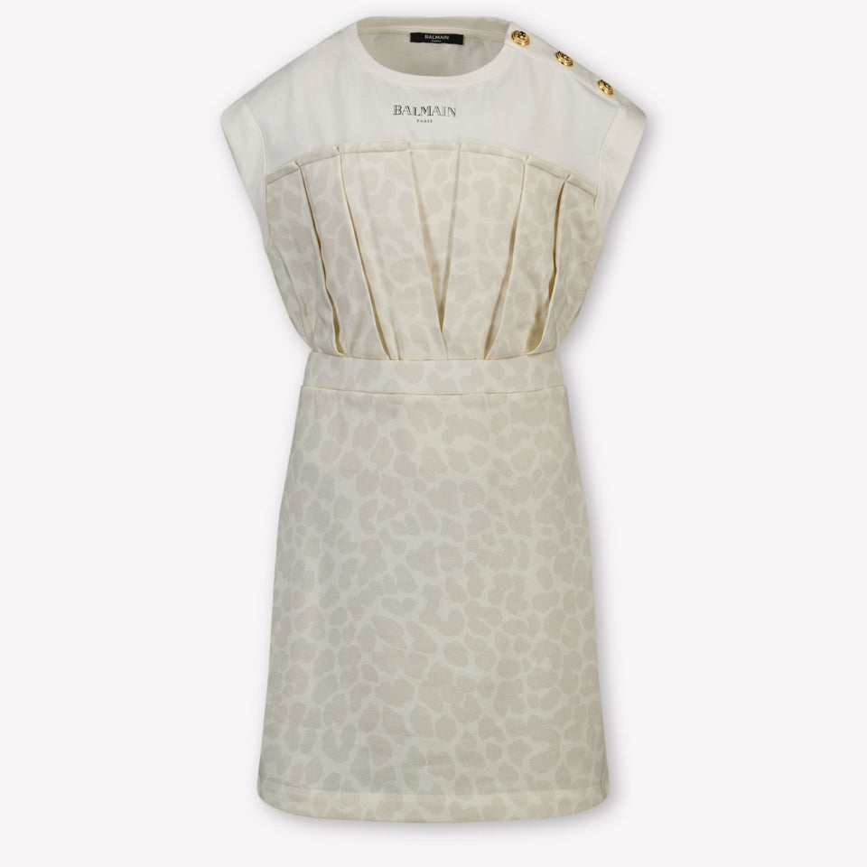 Balmain Bambini Ragazze Vestirsi Off White