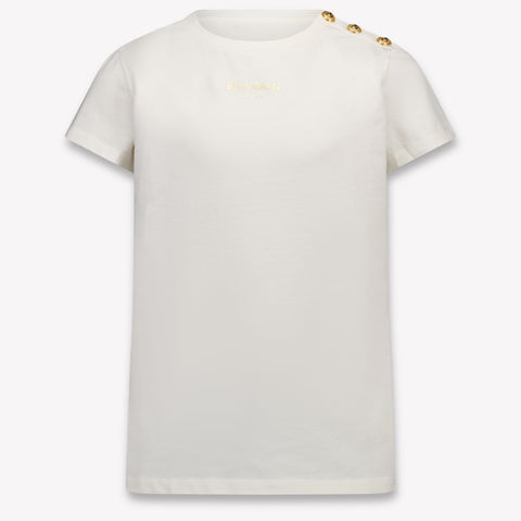 Balmain niños Chicas Camiseta adentro Blanco Roto