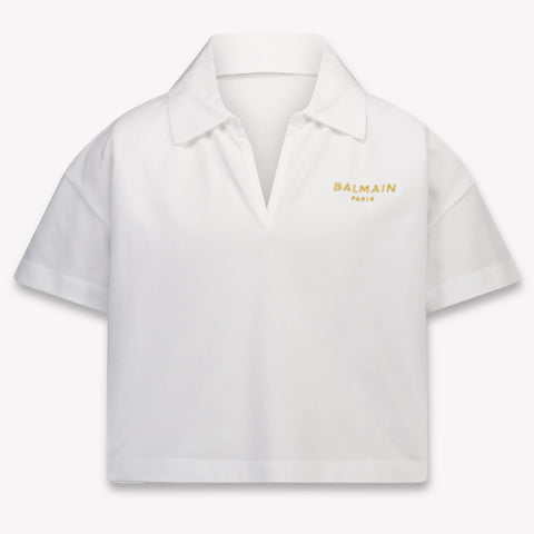 Balmain niños Chicas polo en Blanco