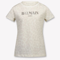 Balmain Kinder Mädchen T-Shirt In Grauweiß
