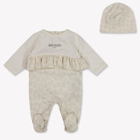 Balmain Bébé Filles Combishort en blanc cassé