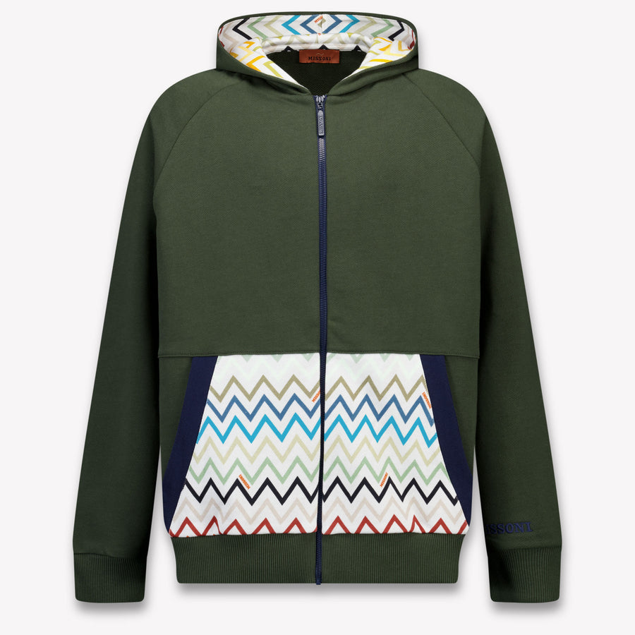 Missoni Bambini Ragazzi Cardigan dentro Verde Scuro