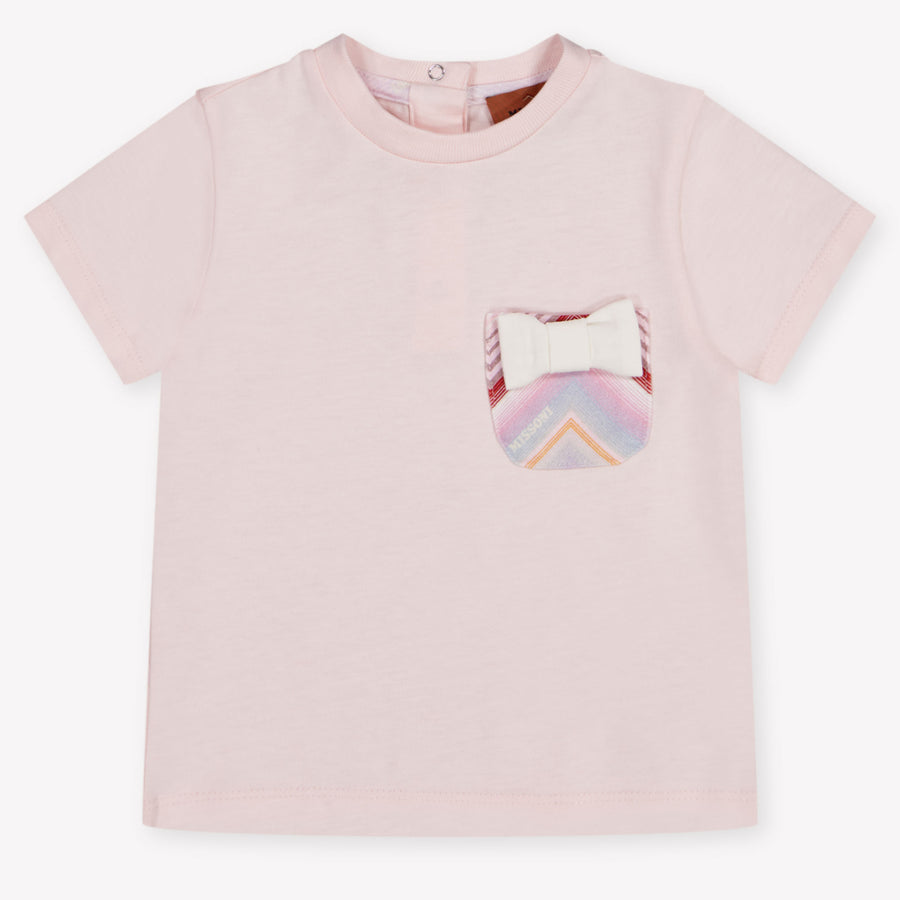 Missoni bebe Chicas Camiseta adentro Rosa claro