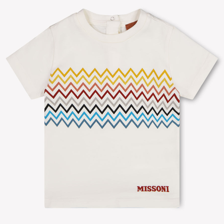 Missoni bebe Chicos Camiseta adentro Blanco Roto