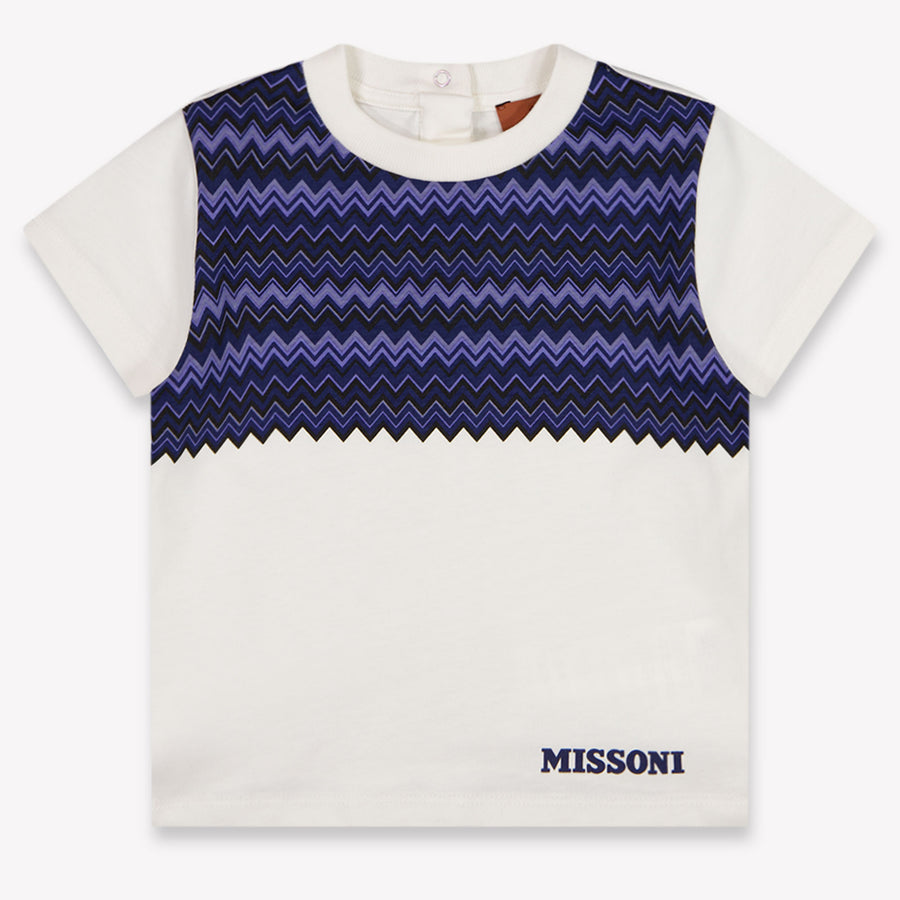 Missoni bebe Chicos Camiseta adentro Blanco Roto