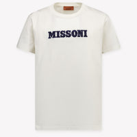 Missoni Enfants Garçons T-shirt en blanc cassé