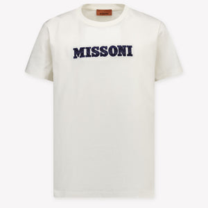 Missoni Enfants Garçons T-shirt en blanc cassé