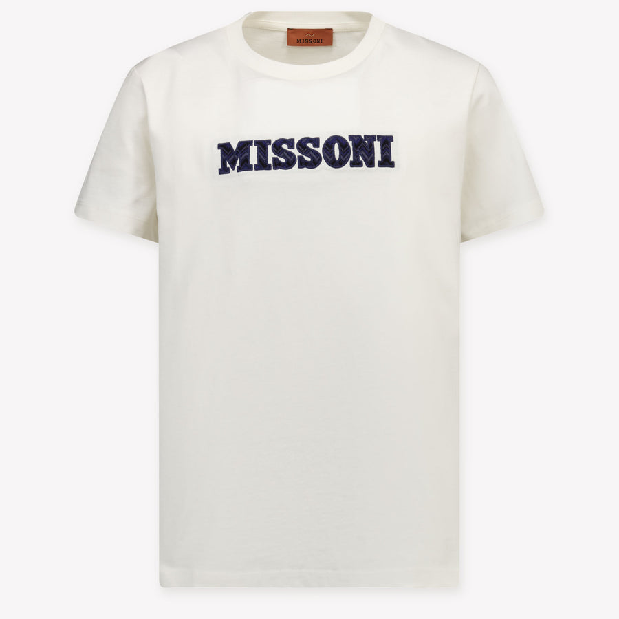 Missoni Enfants Garçons T-shirt en blanc cassé