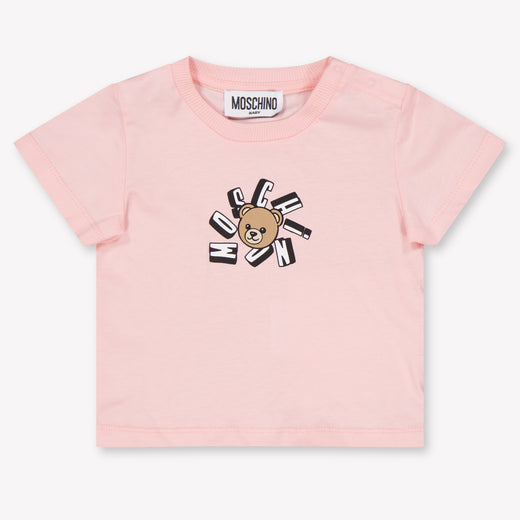 Moschino Unisex-T-Shirt für Babys Hellrosa