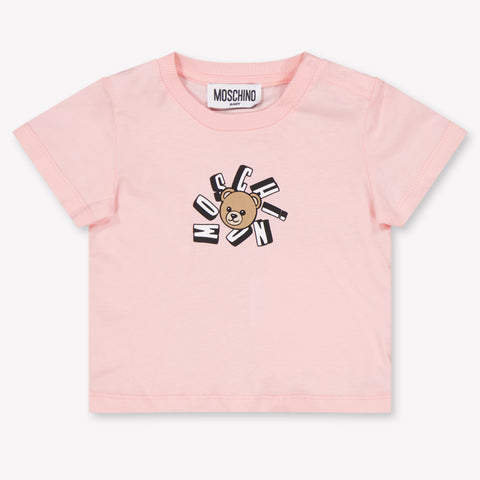 Moschino Unisex-T-Shirt für Babys Hellrosa