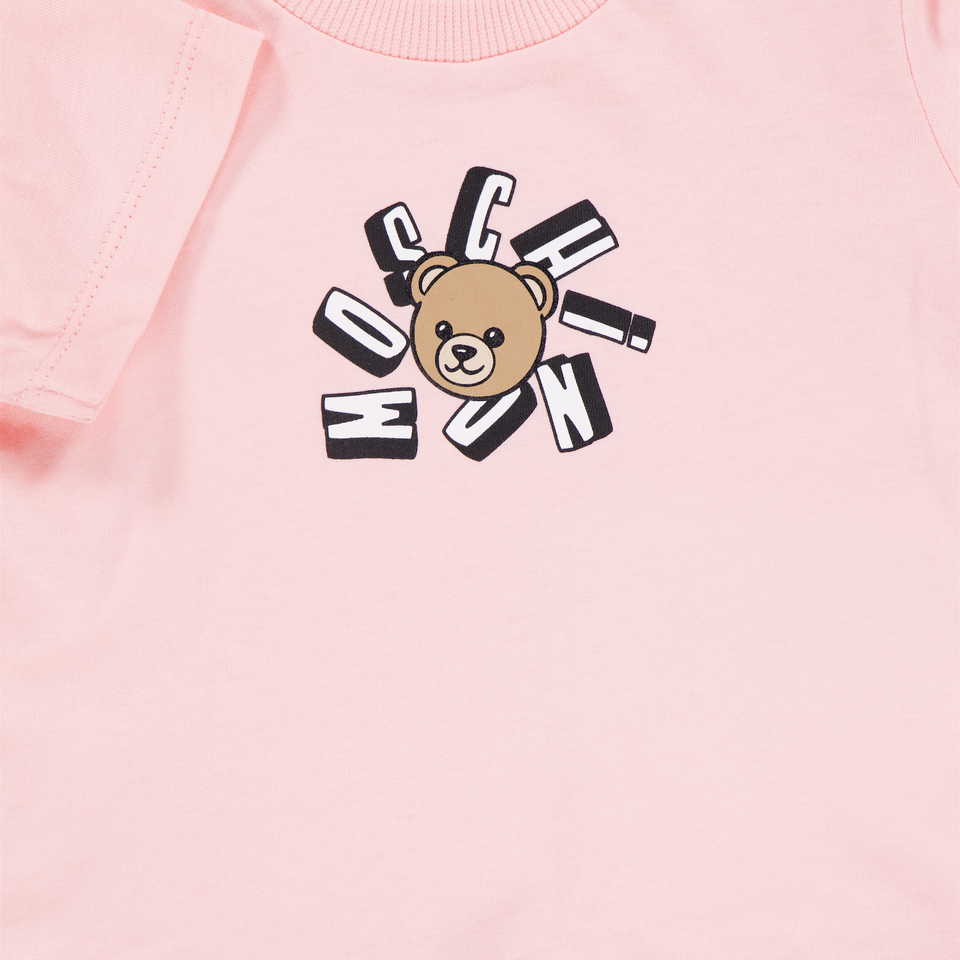 Moschino Baby Unisex T-Shirt In Light Pink